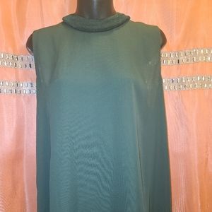 Simply Vera Green Top with Rolled Neck Collar